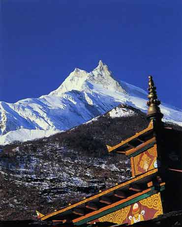 
Manaslu from Sama Gompa - Trekking And Climbing in Nepal trekking guidebook
